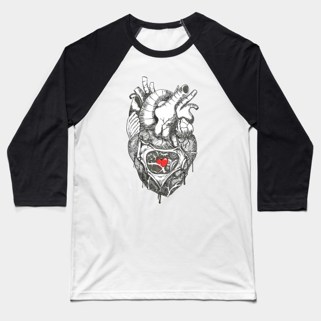 Steampunk Heart Baseball T-Shirt by Créa'RiBo